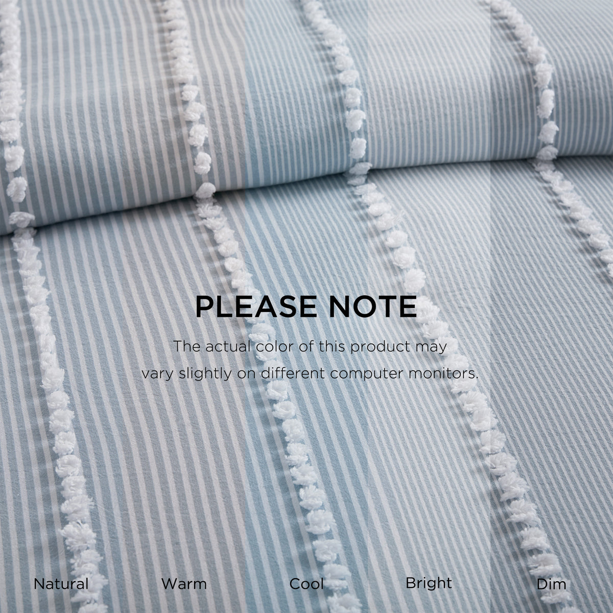 Anslee 3 Piece Cotton Yarn Dyed Duvet Cover Set - Blue