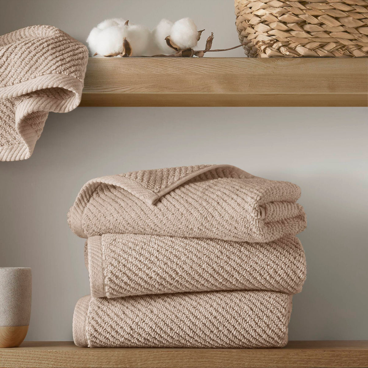 Diagonal Ribbed - Beige