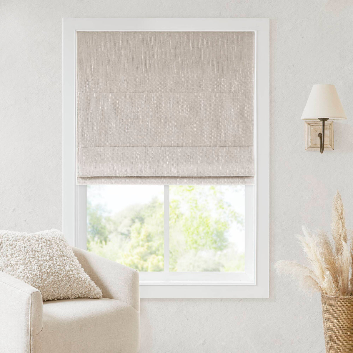 Quincy Cordless Roman Shade - Linen