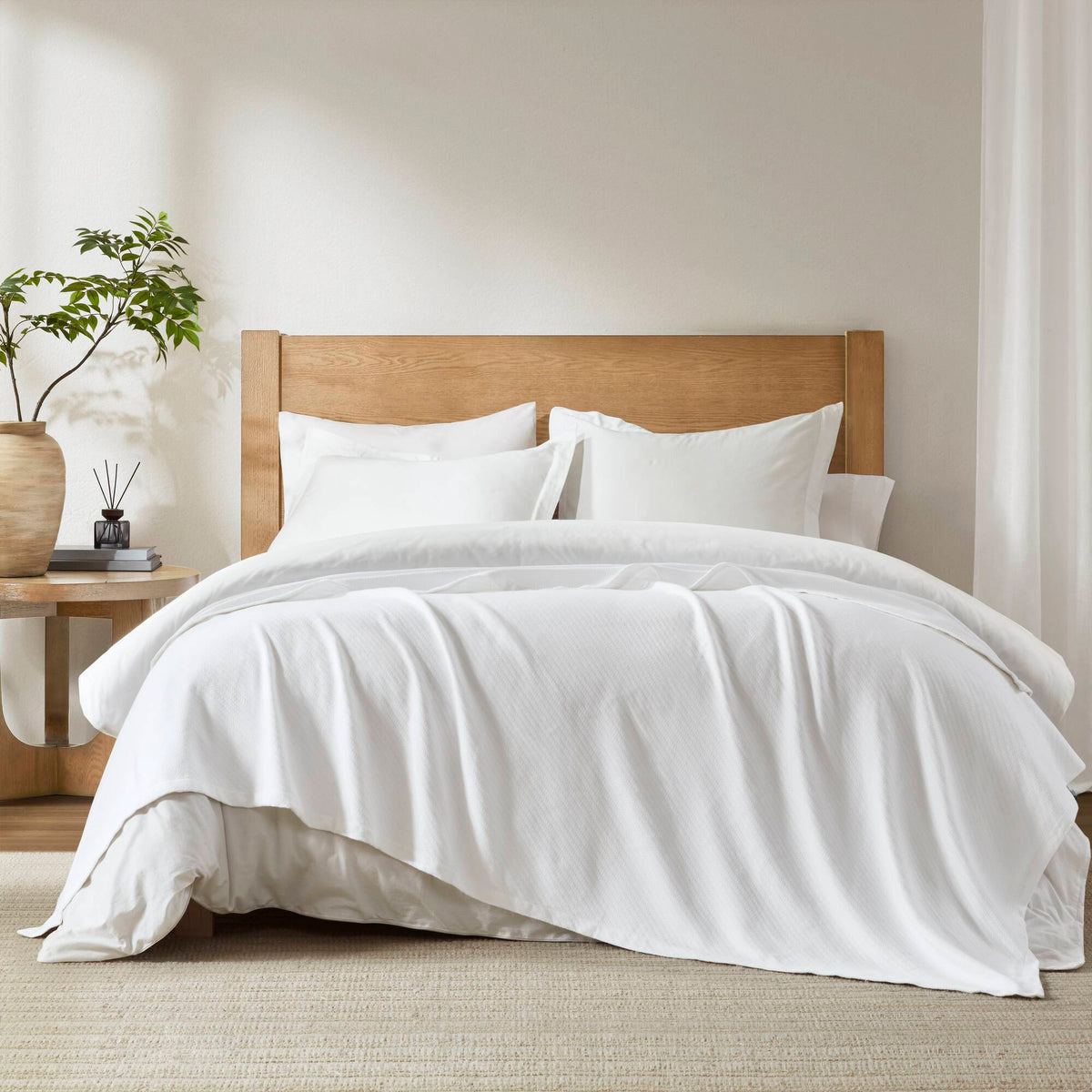 Liquid Cotton Blanket - White