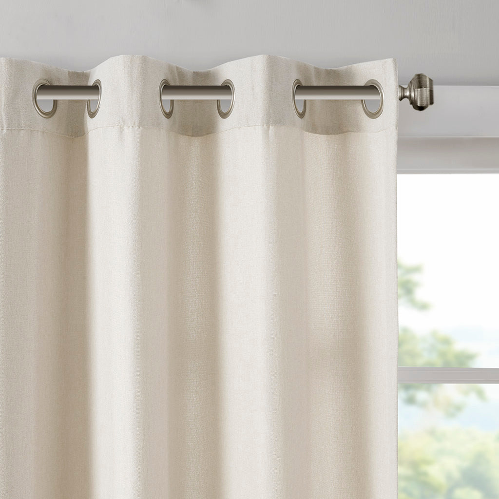 Englewood Solid Piece Dyed Grommet Top Curtain Panel - Natural