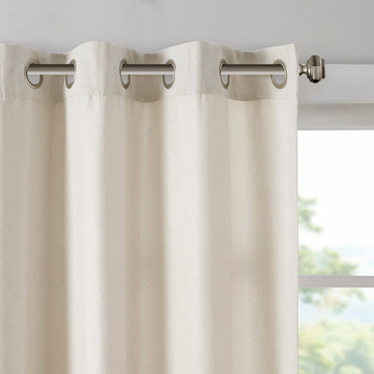 Englewood Solid Piece Dyed Grommet Top Curtain Panel - Natural