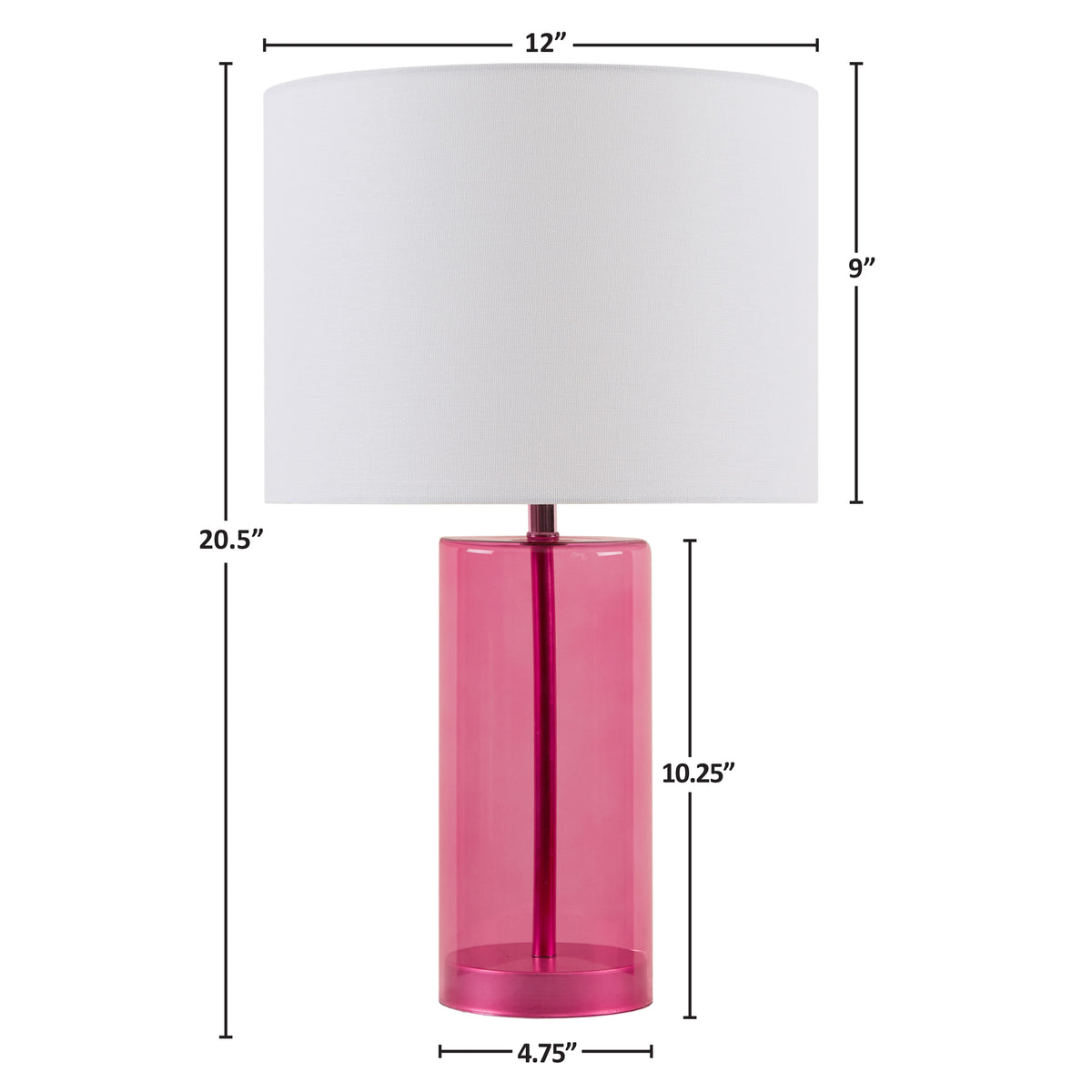 Neonova Glass Table Lamp - Pink