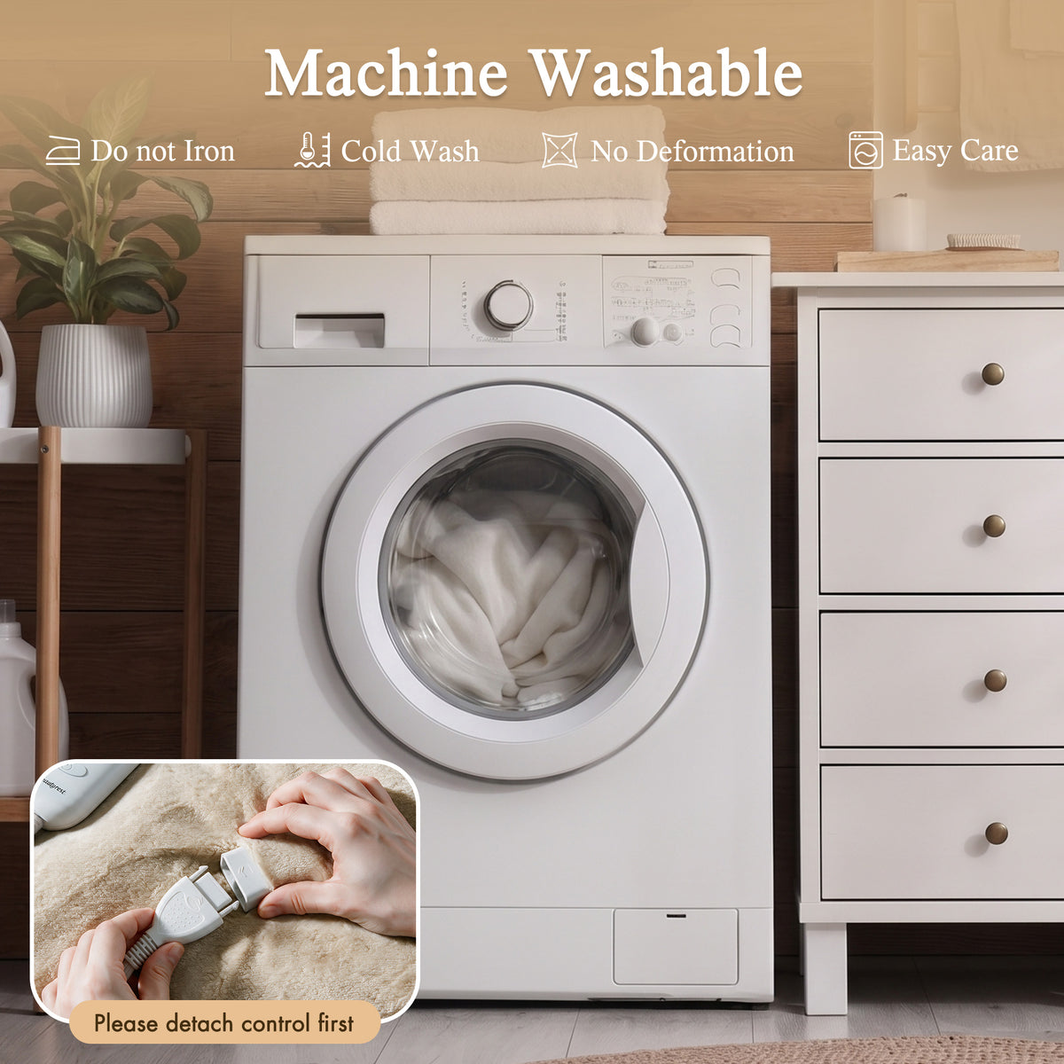 Heated Microlight to Berber Throw - Beige