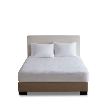 All Natural Cotton Percale Quilted Mattress Pad - White