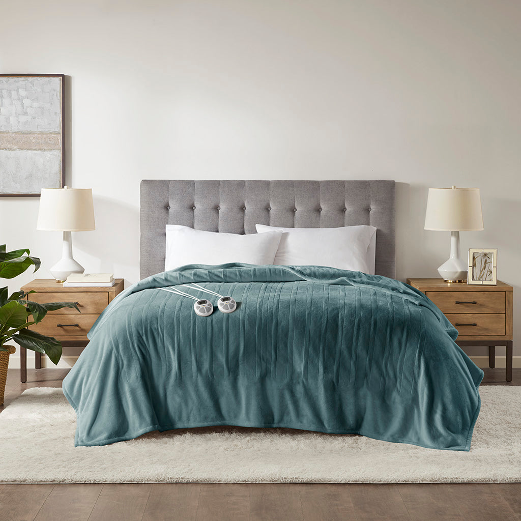 Plush Heated Blanket - Teal
