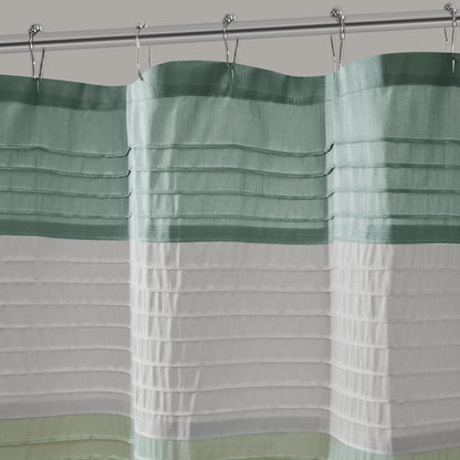 Amherst Faux Silk Shower Curtain - Green