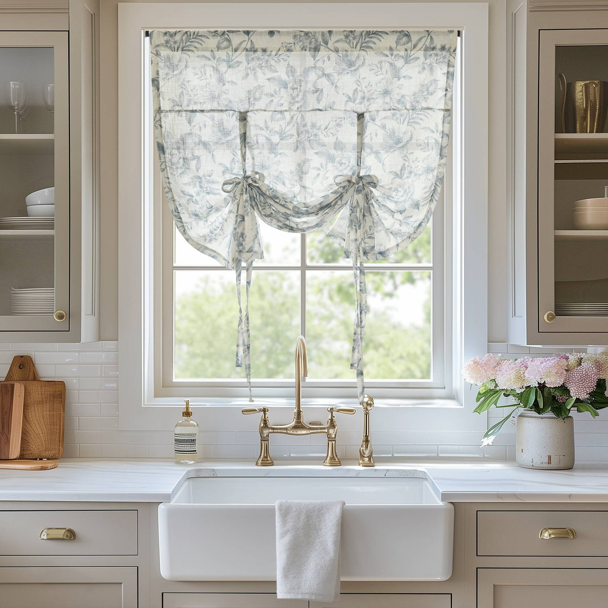 Lana Floral Window Panel - Blue