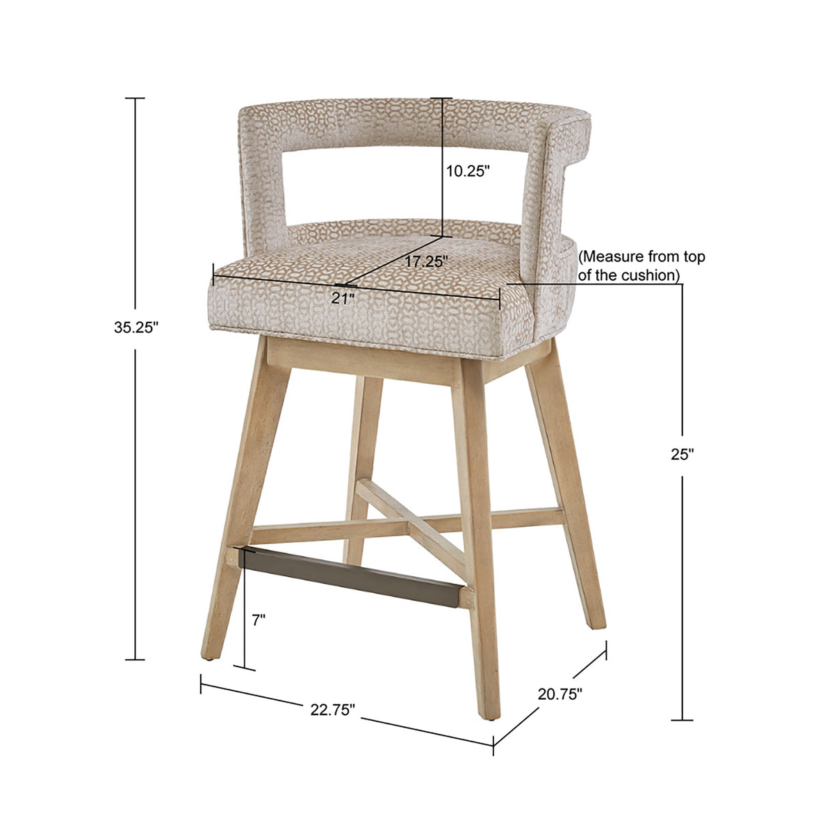 Glenwood Swivel Counter Stool - Cream