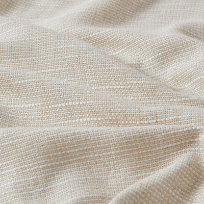 Beals Faux Linen Rod Pocket and Back Tab Fleece Lined Curtain Panel - Natural