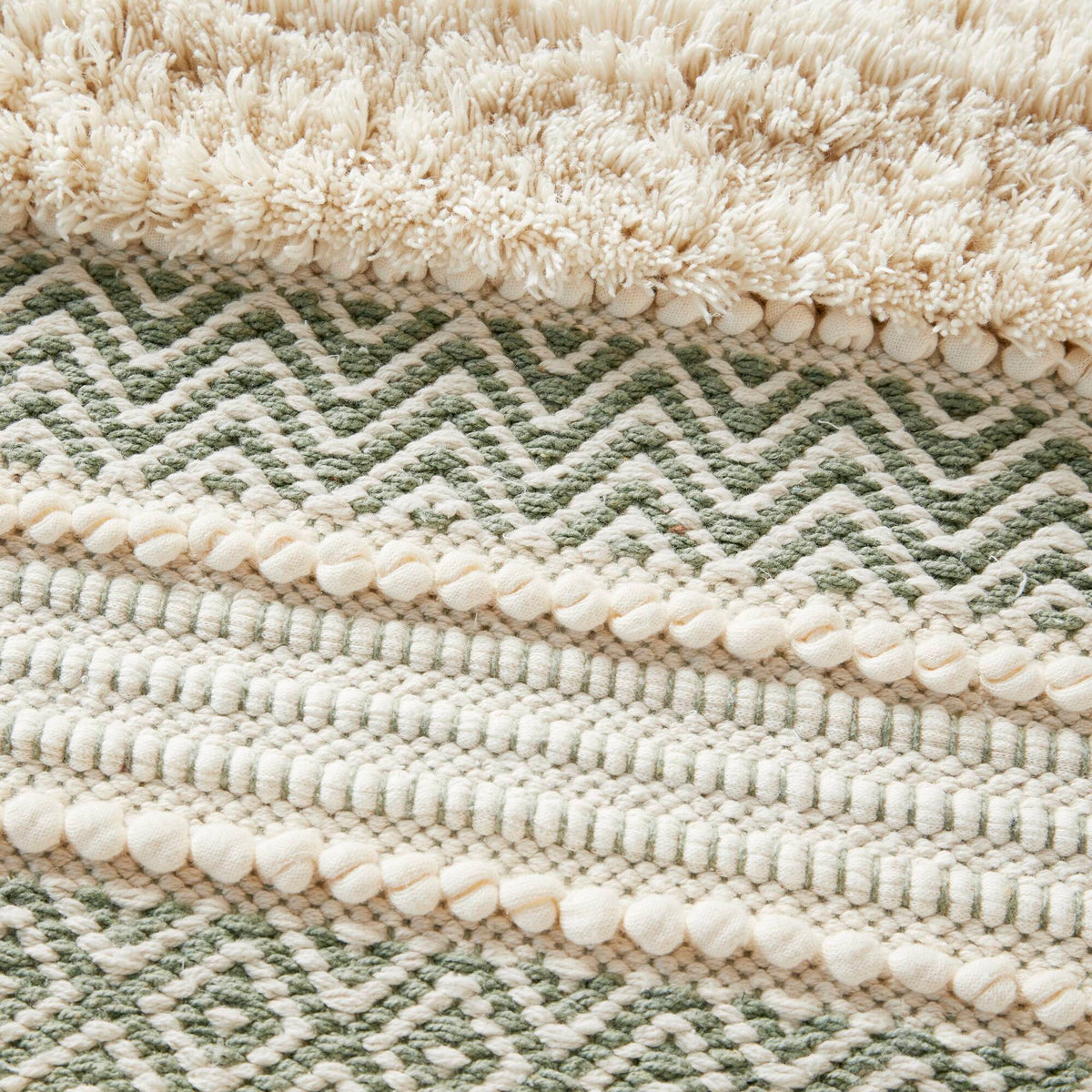 Asher Woven Texture Stripe Bath Rug - Sage Green