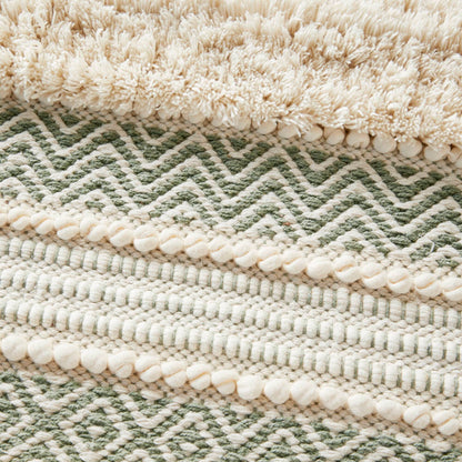 Asher Woven Texture Stripe Bath Rug - Sage Green