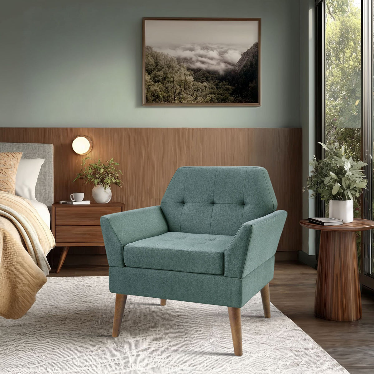 Newtin Mid-Century Modern Lounge Chair - Teal