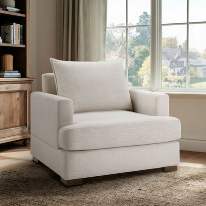 Tasha Oversized Upholstered Arm Chair - Beige