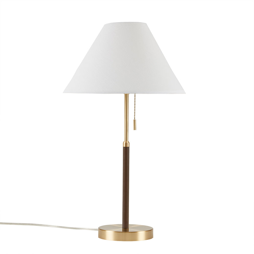 Bromley Two Tone Pull-chain Table Lamp - Gold/Brown