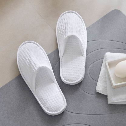 Waffle Premium Slippers - White
