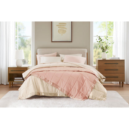 Windom Lightweight Down Alternative Blanket with Satin Trim - Cream