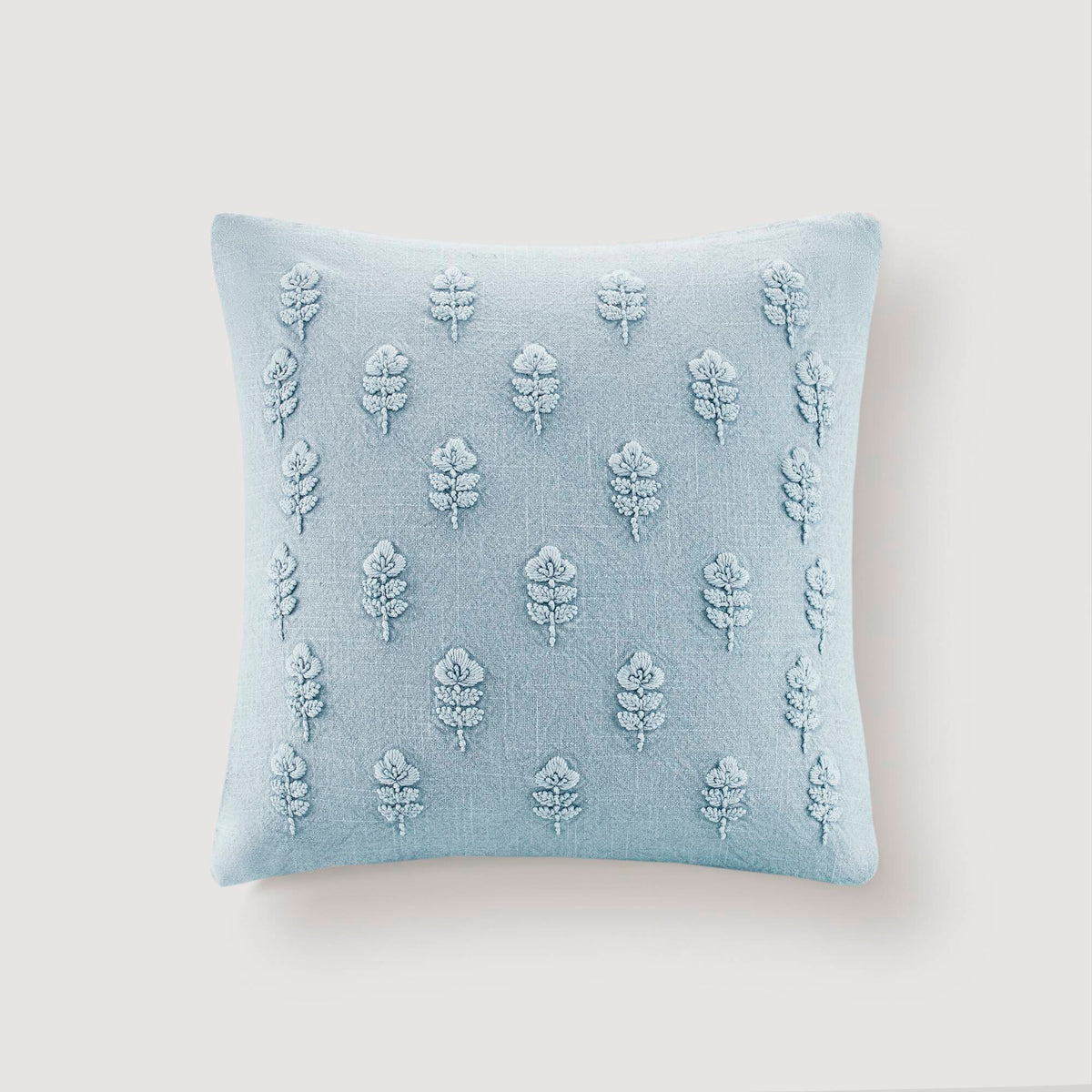 Ave Botanical 1 Piece Cotton Pillow Cover - Blue