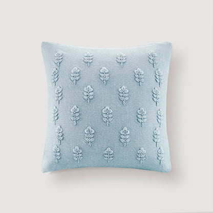 Ave Botanical 1 Piece Cotton Pillow Cover - Blue
