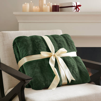 Vivienne Faux Fur Throw - Channel Green