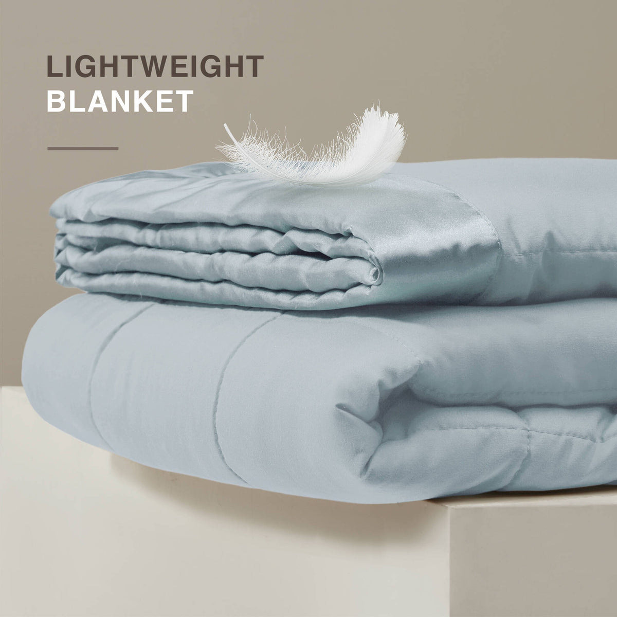 Windom Lightweight Down Alternative Blanket with Satin Trim - Blue