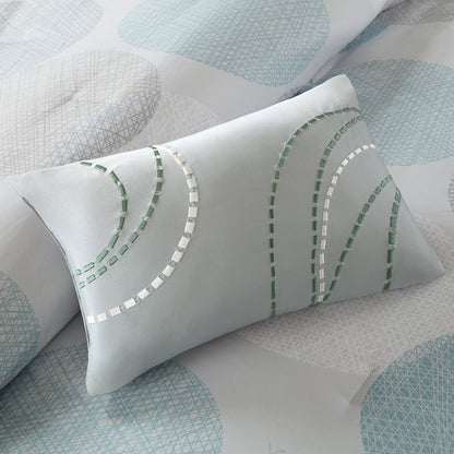 Knowles Comforter Set with Cotton Bed Sheets - Aqua