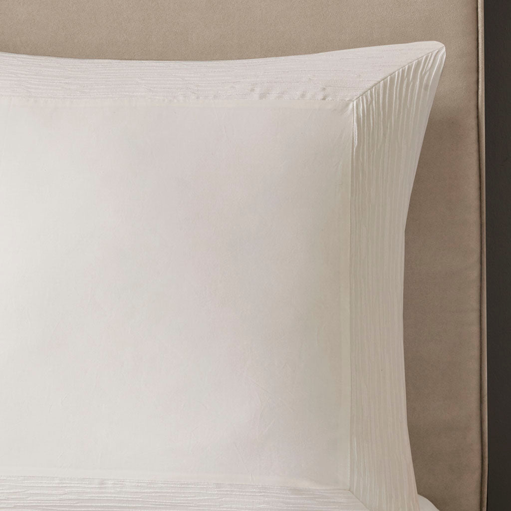 Hanae Cotton Blend Yarn Dyed Euro Sham - White
