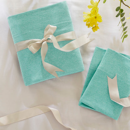 Cotton Blend Jersey Knit All Season Sheet Set - Aqua