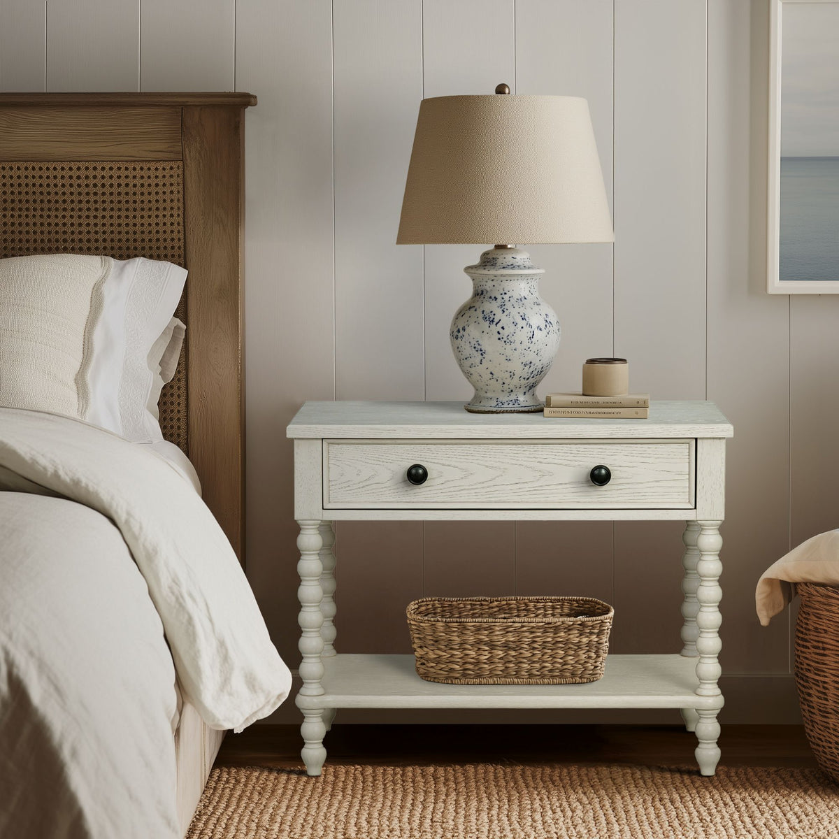 Beckett Large Nightstand - Antique Cream