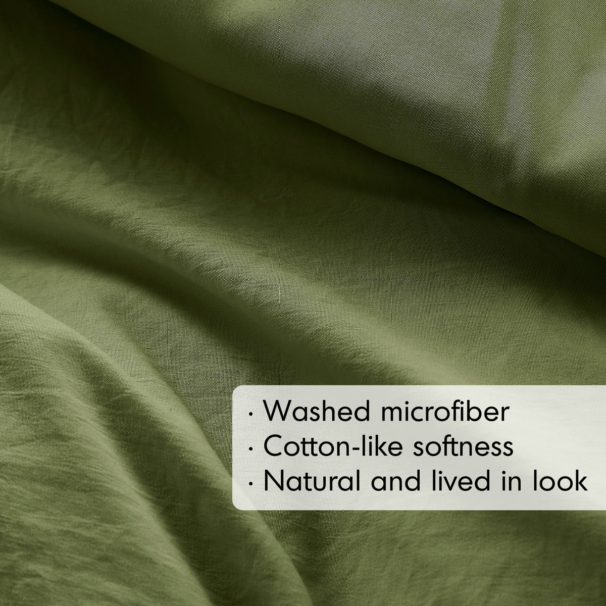 Walker Soft Washed Pleated Comforter Set - Olive Green