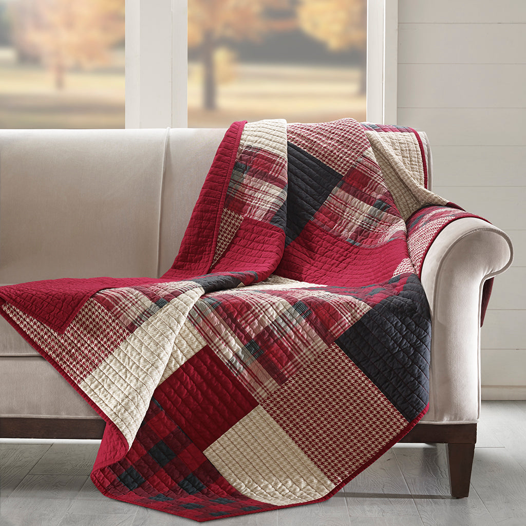 Sunset Quilted Throw - Red