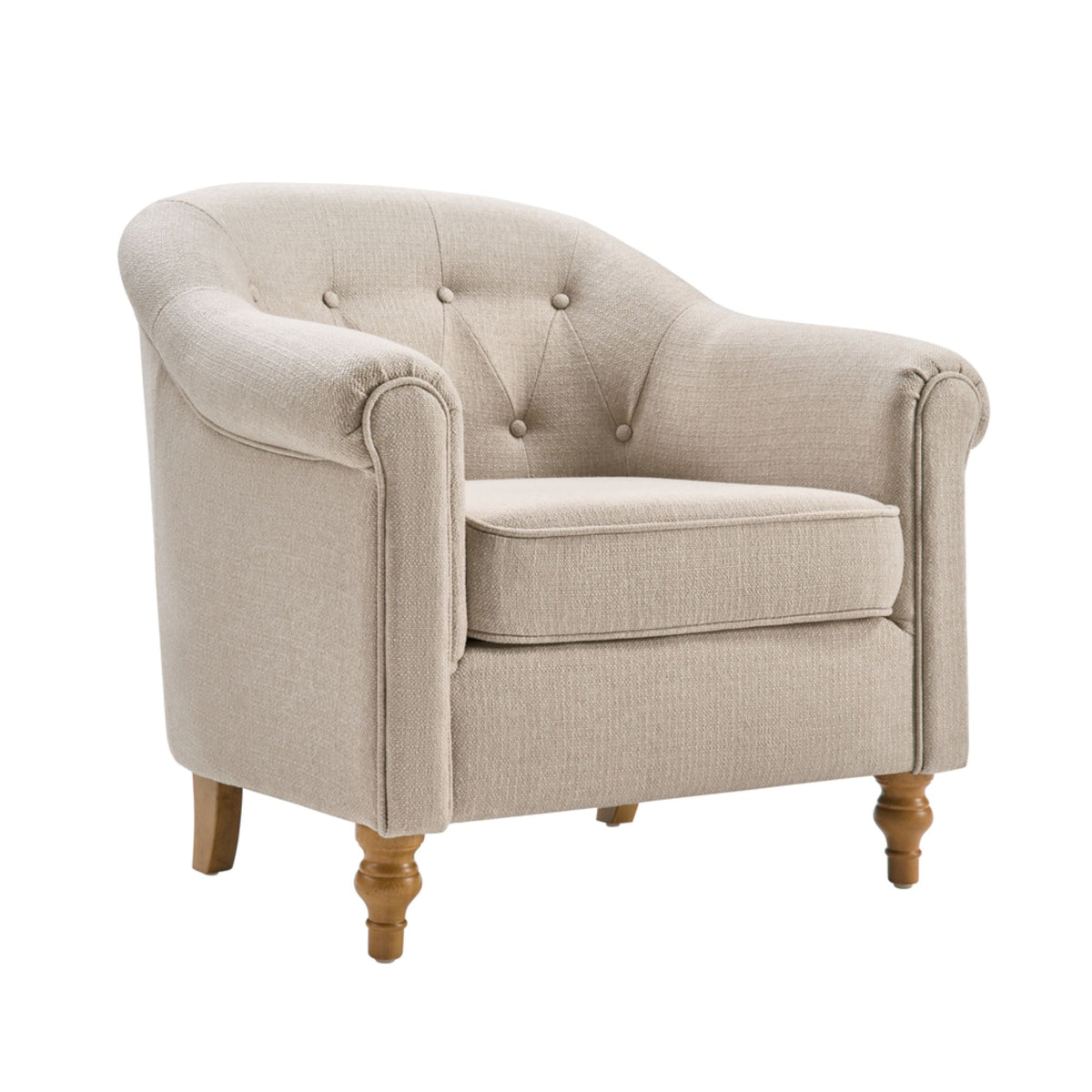Fayette Tufted Accent Arm Chair - Natural