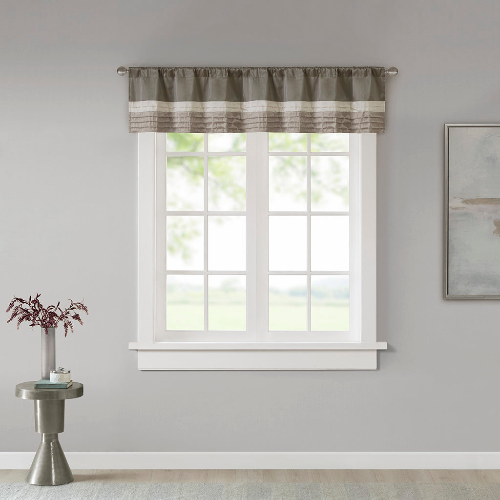 Amherst Polyoni Pintuck Window Valance - Natural