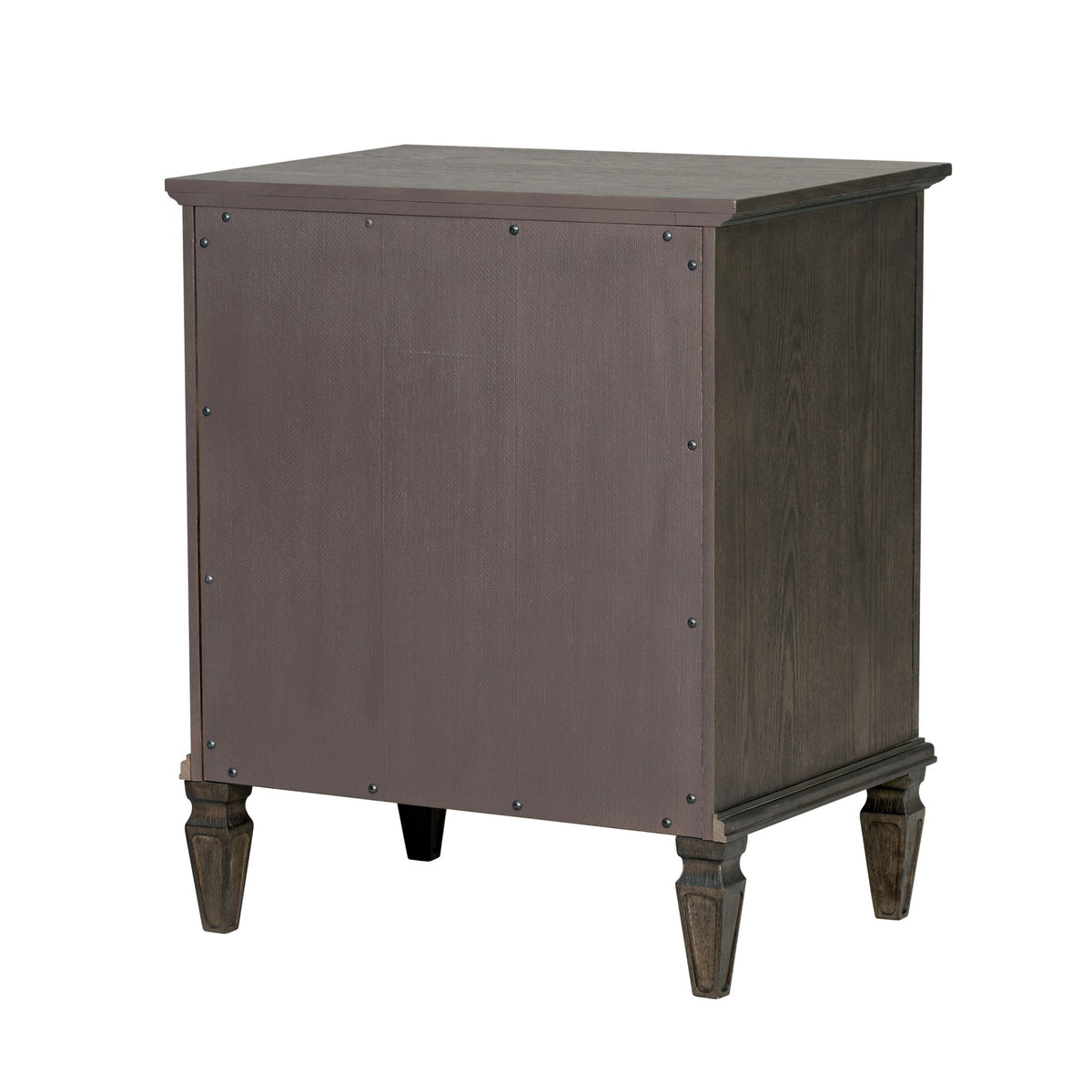 Victoria one-drawer wood nightstand with shelf - Antique Brown