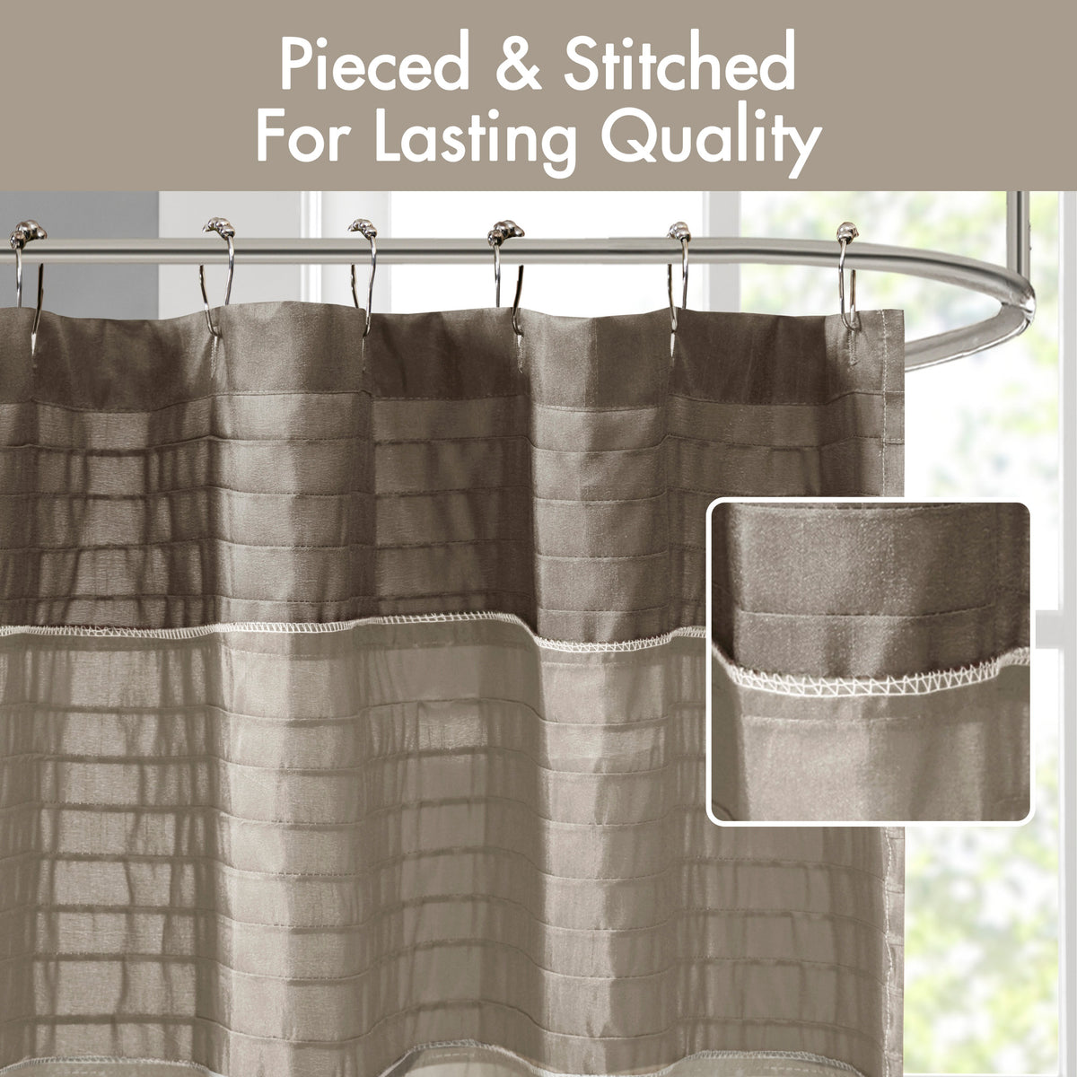 Amherst Faux Silk Shower Curtain - Natural