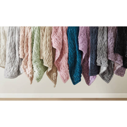 Ruched Fur Throw - Black