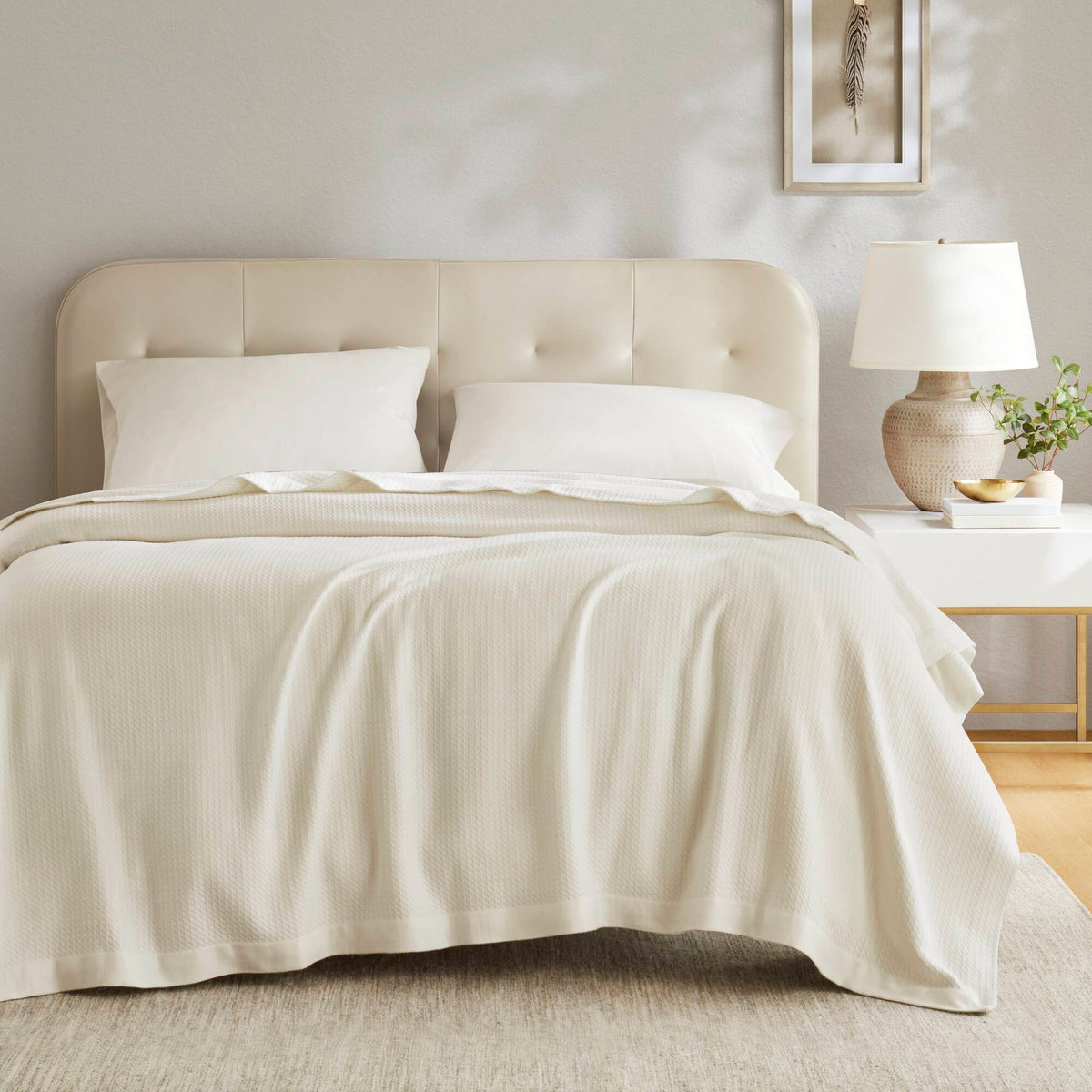 100% Certified Egyptian Cotton Blanket - Ivory