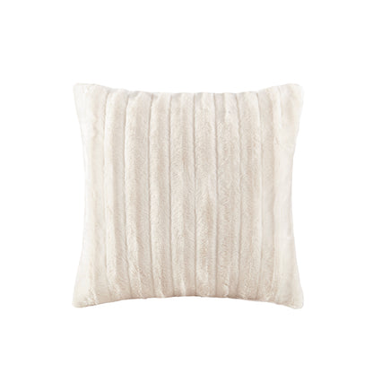 Duke Faux Fur Square Pillow - Ivory