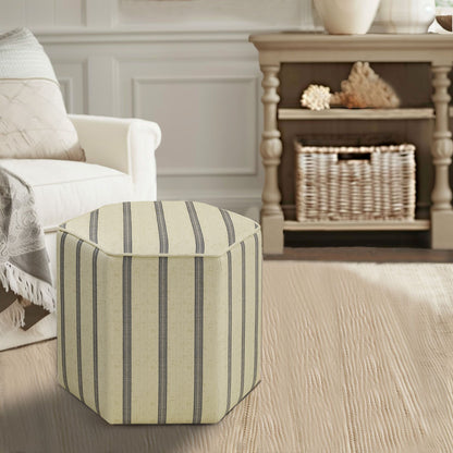 Ellen Accent Ottoman - Linen/Blue