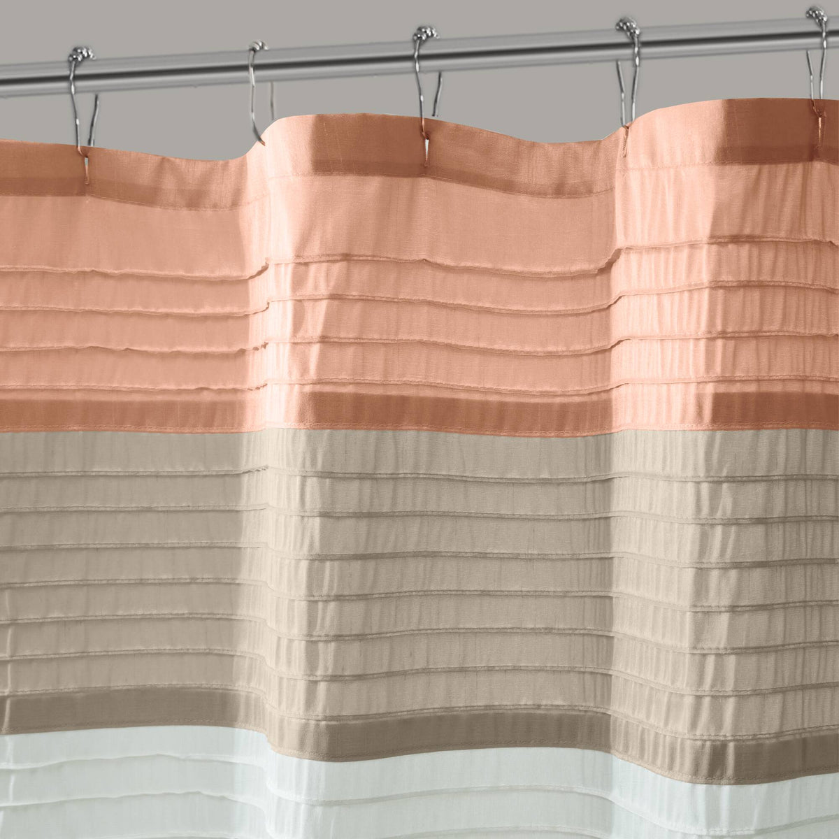 Amherst Faux Silk Shower Curtain - Coral