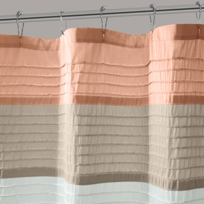Amherst Faux Silk Shower Curtain - Coral