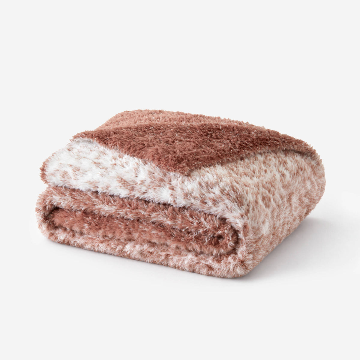 Ombre Knit Fur Throw - Wood Ombre