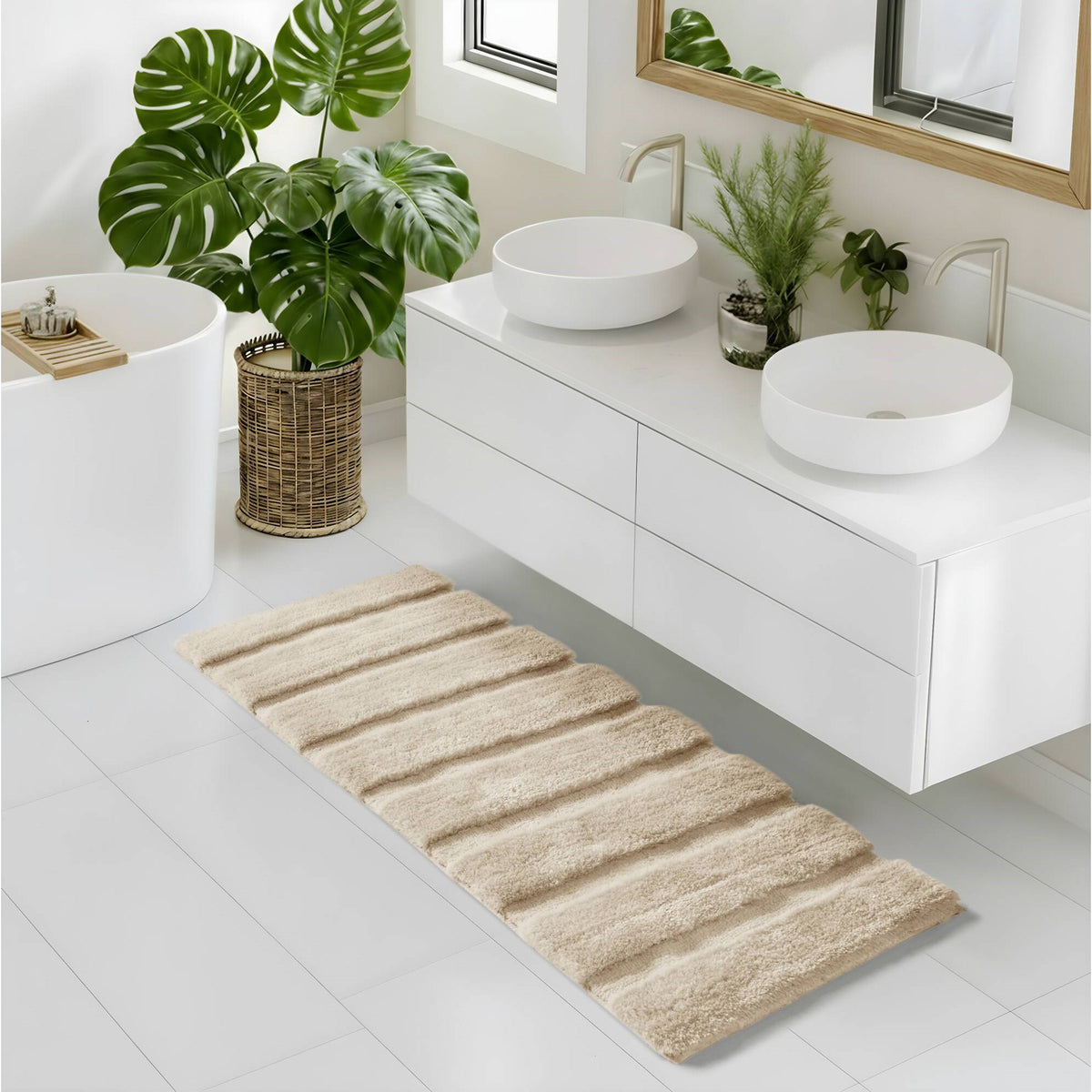Tufted Pearl Channel Rug - Wheat