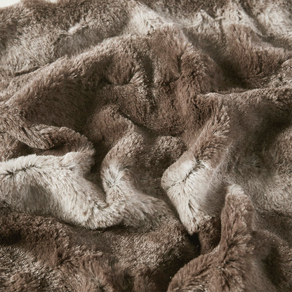Zuri Oversized Faux Fur Throw - Brown