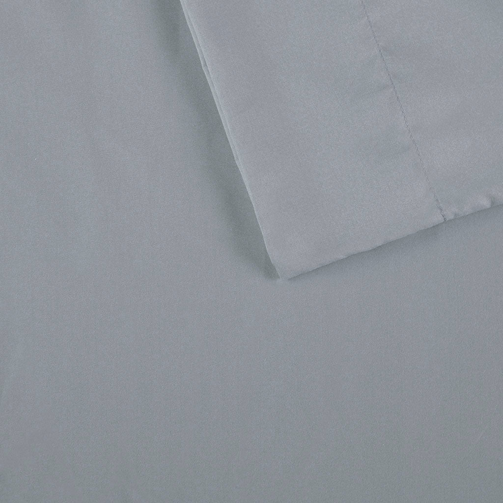 Microfiber Sheet Set with Side Storage Pockets - Grey