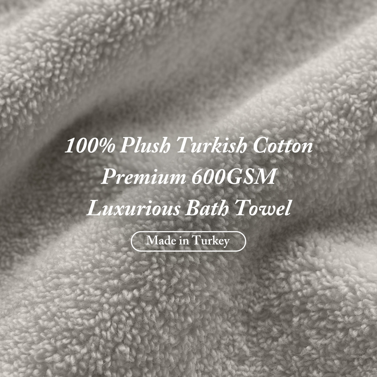 Turkish Cotton 6 Piece Bath Towel Set - Grey
