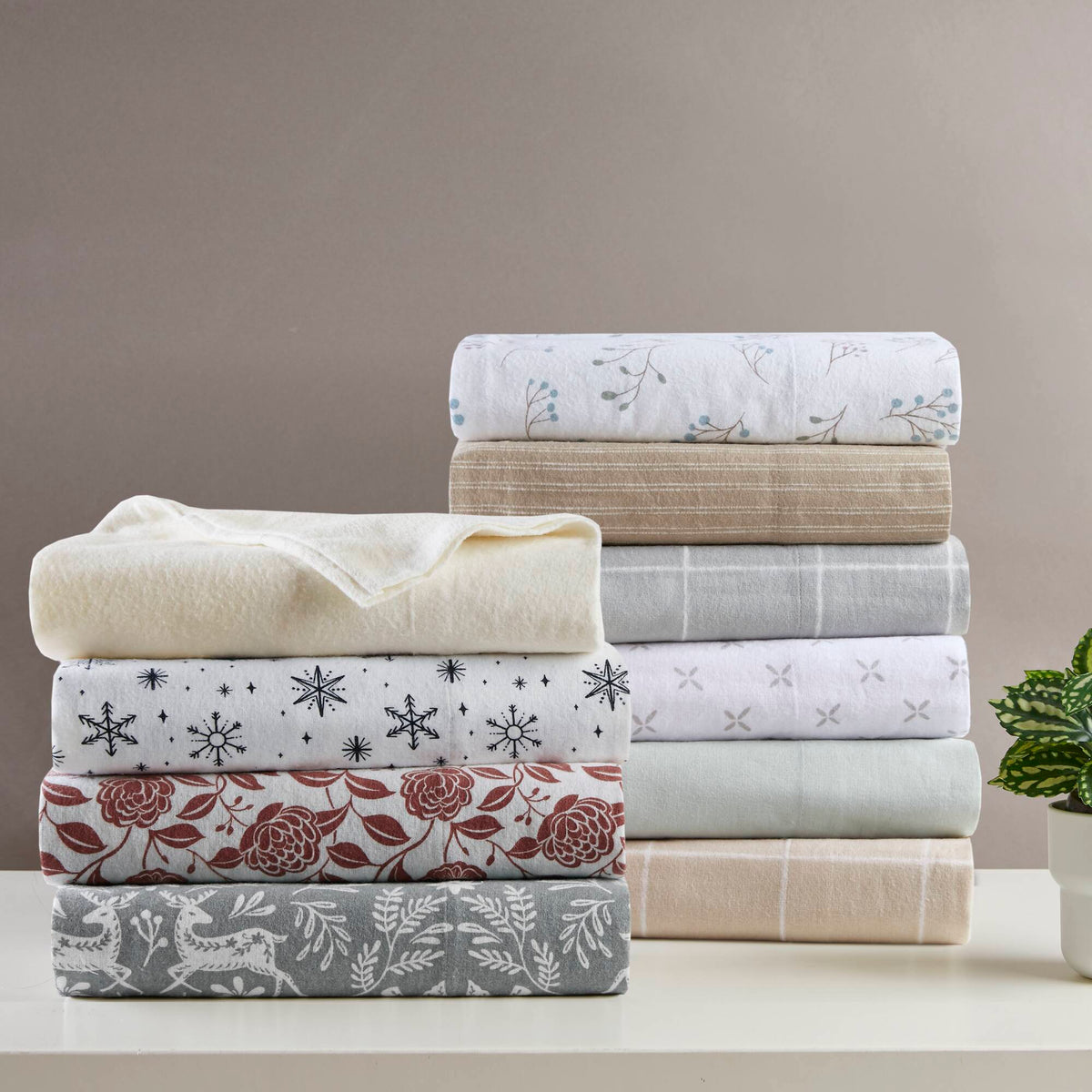 Cozy Cotton Flannel Printed Sheet Set - Winter Fauna