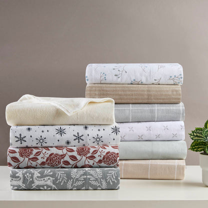 Cozy Cotton Flannel Printed Sheet Set - Winter Fauna