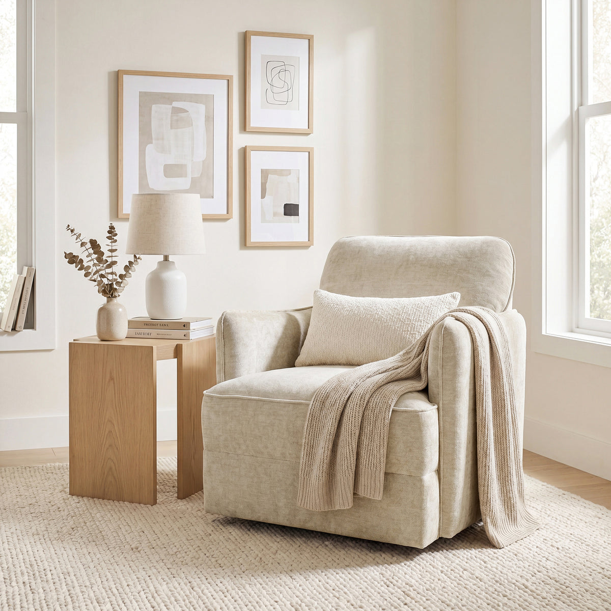 Carly Swivel Chair - Sand