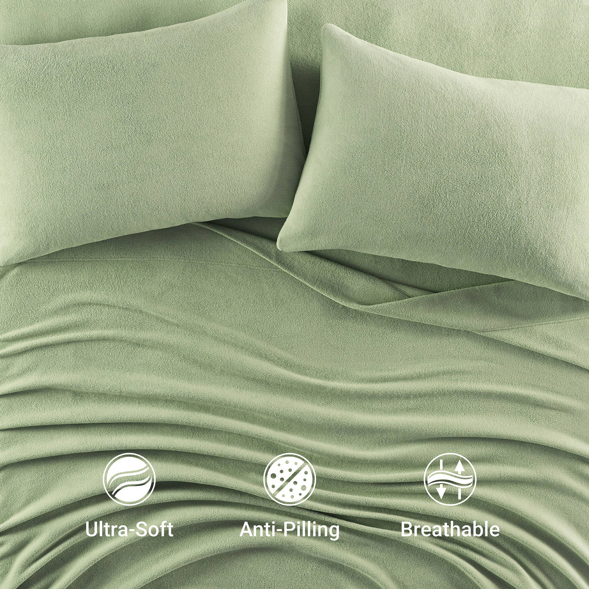 Micro Fleece Sheet Set - Green
